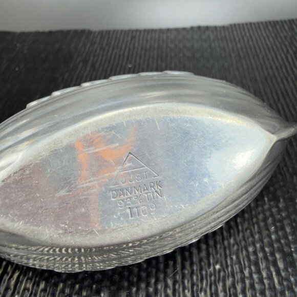 Just Andersen Danmark No 1109 Signed Pewter Viking Ship Salt Cellar Denmark VTG - Picture 4 of 11